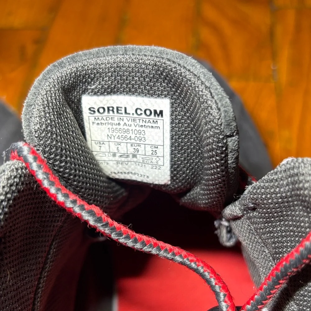 Sorel Kids Boots - Dark Gray with Red Accents